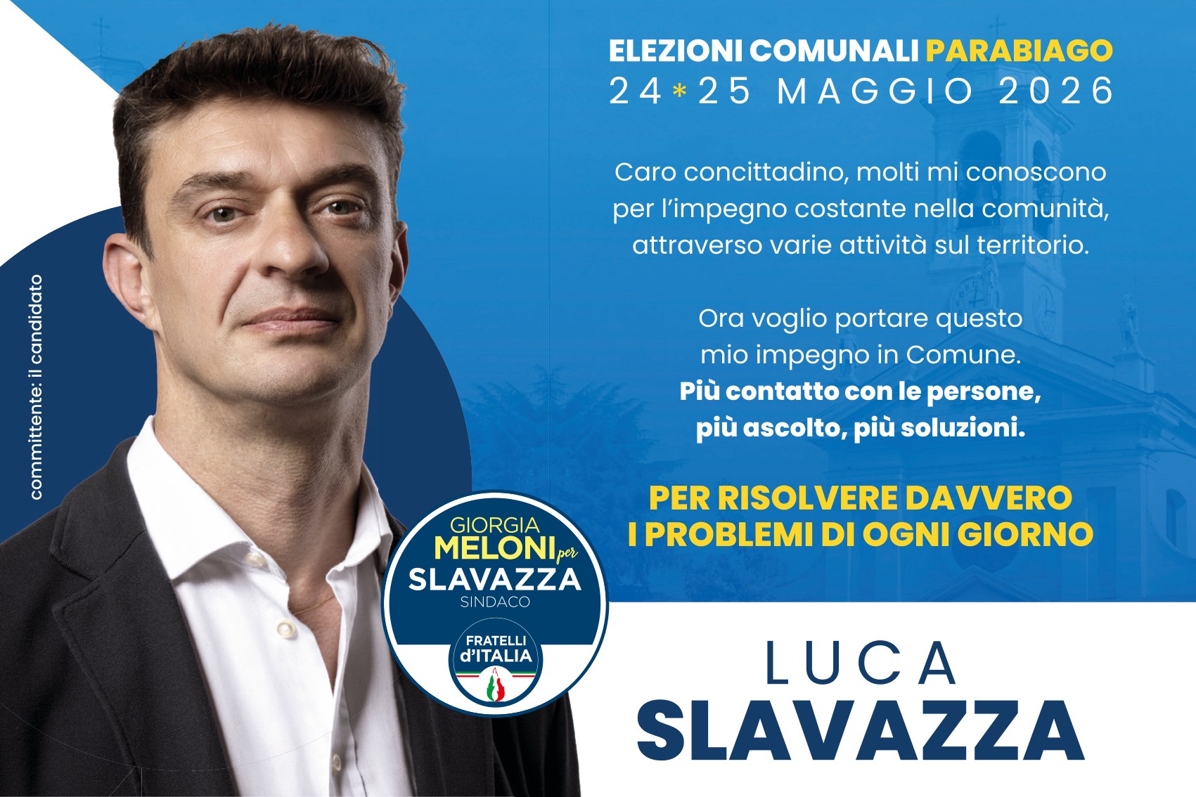 Fronte del volantino di Luca Slavazza